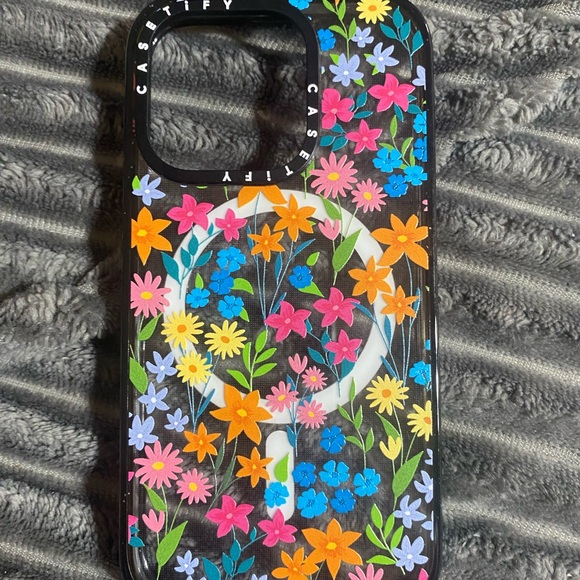 iPhone 13, casetify Colorful Floral Phone Case - Pink, Blue, Yellow - Picture 1 of 1